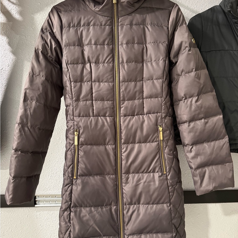 Michael Kors Taupe Puffer Coat
